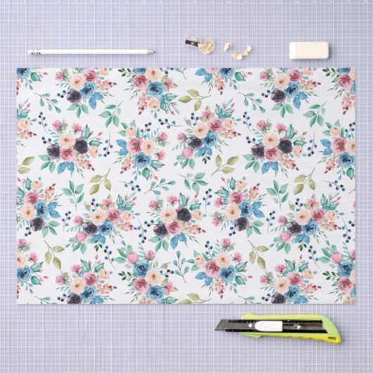 Kleurig patroon van bronbloemen tissuepapier (Craft)