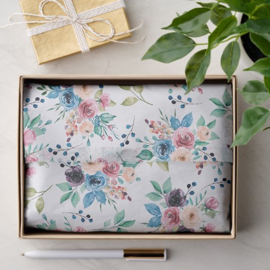 Kleurig patroon van bronbloemen tissuepapier (Geschenk)