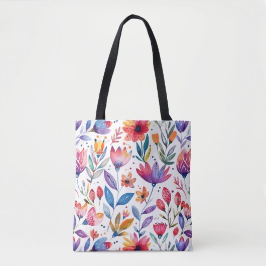 Kleurig patroon van bronbloemen tote bag (Voorkant)
