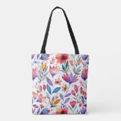 Kleurig patroon van bronbloemen tote bag (Achterkant)