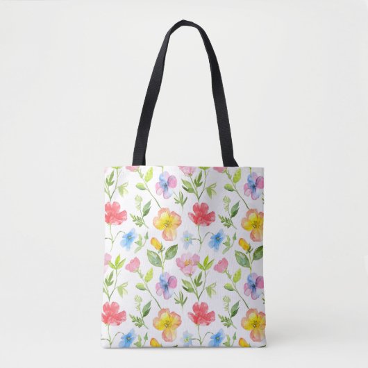 Kleurig patroon van bronbloemen tote bag (Voorkant)