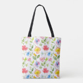 Kleurig patroon van bronbloemen tote bag (Achterkant)