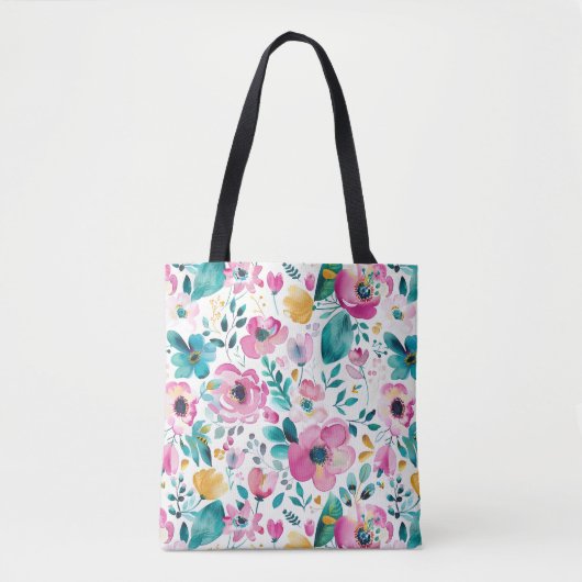 Kleurig patroon van bronbloemen tote bag (Voorkant)