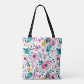 Kleurig patroon van bronbloemen tote bag (Achterkant)