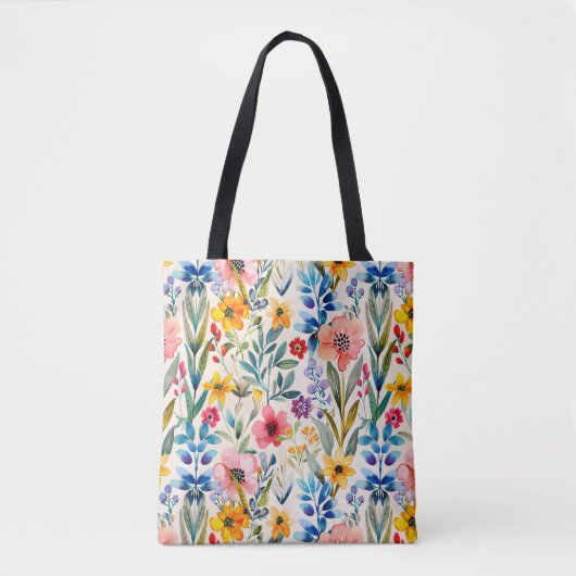 Kleurig patroon van bronbloemen tote bag (Voorkant)