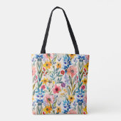 Kleurig patroon van bronbloemen tote bag (Achterkant)