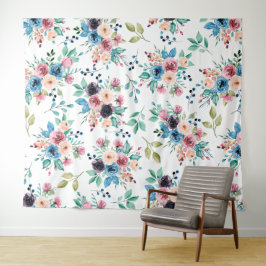 Kleurig patroon van bronbloemen wandkleed