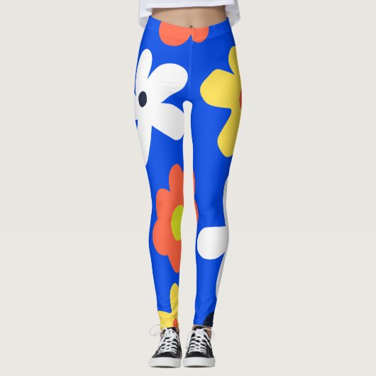 Kleurig patroon van daisy-bloemen leggings (Voorkant)