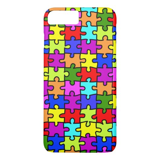 Kleurig patroon van de puzzel van de regenboogpuzz Case-Mate iPhone case (Achterkant)