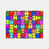 Kleurig patroon van de puzzel van de regenboogpuzz fleece deken (Voorkant (Horizontaal))