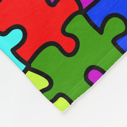 Kleurig patroon van de puzzel van de regenboogpuzz fleece deken (Hoek)