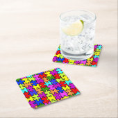 Kleurig patroon van de puzzel van de regenboogpuzz kartonnen onderzetters (Insitu)