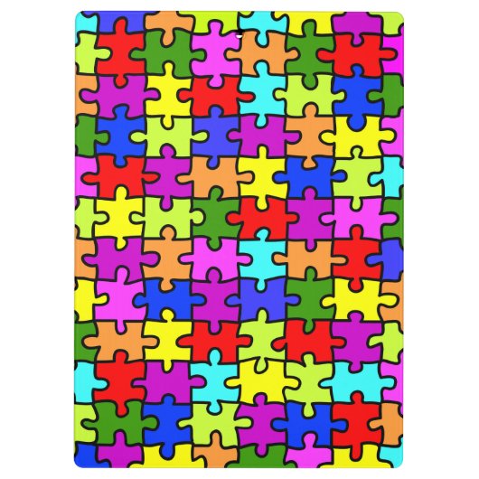 Kleurig patroon van de puzzel van de regenboogpuzz klembord (Achterkant)