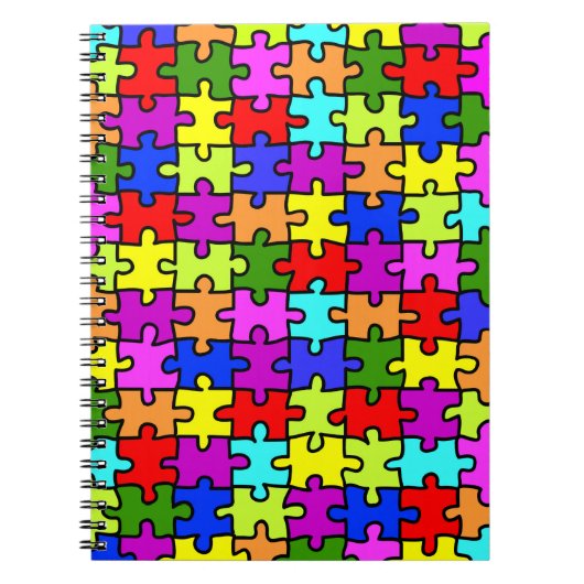 Kleurig patroon van de puzzel van de regenboogpuzz notitieboek (Voorkant)