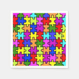 Kleurig patroon van de puzzel van de regenboogpuzz servet