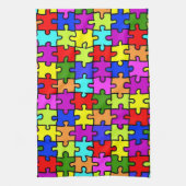 Kleurig patroon van de puzzel van de regenboogpuzz theedoek (Verticaal)