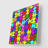 Kleurig patroon van de puzzel van de regenboogpuzz vierkante klok (Hoek)