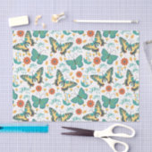 Kleurig patroon van de retro butterflies en bloeme tissuepapier (Craft)