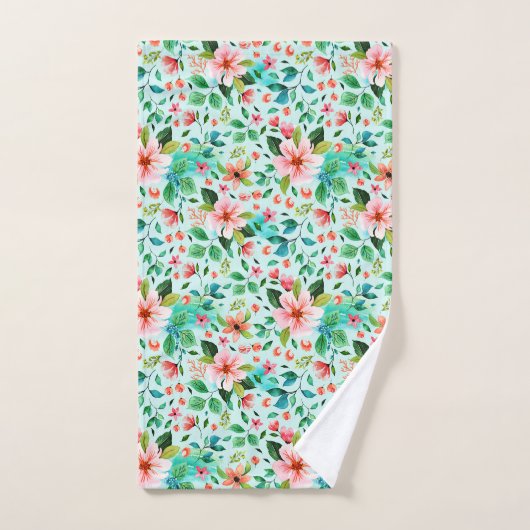 Kleurig patroon van de zijbloemen bad handdoek (Handdoek)