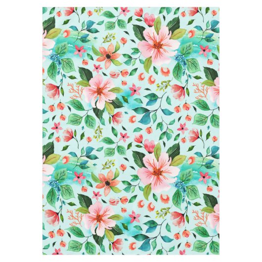 Kleurig patroon van de zijbloemen tafelkleed (Voorkant)