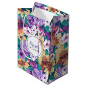 Kleurig patroon van de zomerbloemen medium cadeauzakje (Voorkant Gekanteld)