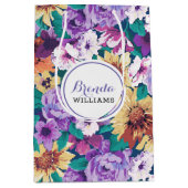 Kleurig patroon van de zomerbloemen medium cadeauzakje (Voorkant)