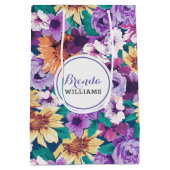 Kleurig patroon van de zomerbloemen medium cadeauzakje (Achterkant)