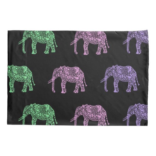 kleurig patroon van floreel boho - olifant kussensloop (Achterkant)