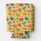 Kleurig patroon van keukengerei blikjeskoeler (Achterkant)