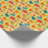 Kleurig patroon van keukengerei cadeaupapier (Hoek)