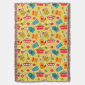 Kleurig patroon van keukengerei deken (Voorkant Verticaal)