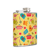 Kleurig patroon van keukengerei heupfles (Rechts)