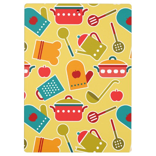 Kleurig patroon van keukengerei klembord (Achterkant)