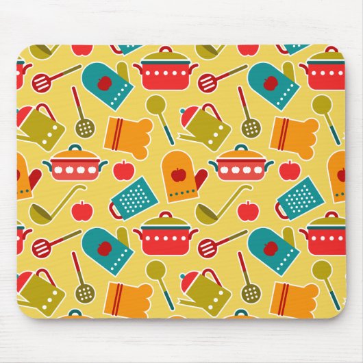 Kleurig patroon van keukengerei muismat (Voorkant)