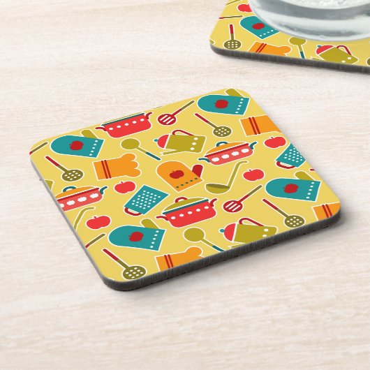 Kleurig patroon van keukengerei onderzetter (Linkerzijde)