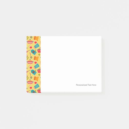 Kleurig patroon van keukengerei post-it® notes (Voorkant)