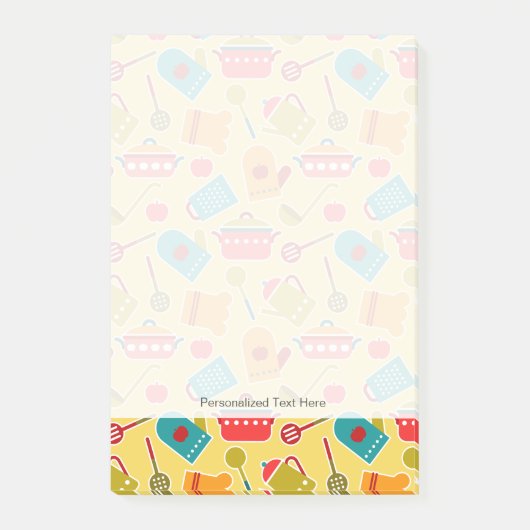 Kleurig patroon van keukengerei post-it® notes (Voorkant)