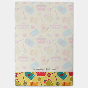 Kleurig patroon van keukengerei post-it® notes