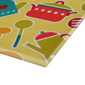 Kleurig patroon van keukengerei snijplank (Hoek)