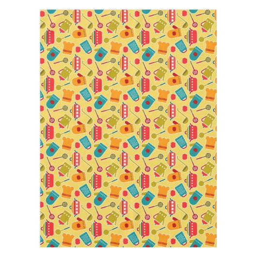 Kleurig patroon van keukengerei tafelkleed (Voorkant)