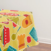 Kleurig patroon van keukengerei tafelkleed (Voorbeeld)