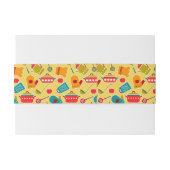 Kleurig patroon van keukengerei uitnodigingen wikkel (Achterkant Voorbeeld)