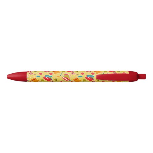 Kleurig patroon van keukengerei zwarte inkt pen (Achterkant)