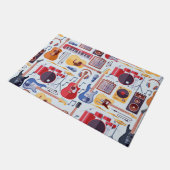 Kleurig patroon van muziekinstrumenten deurmat (Schuin)