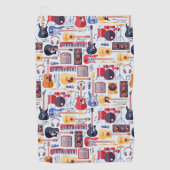 Kleurig patroon van muziekinstrumenten golfhanddoek (Voorkant)