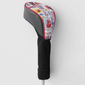 Kleurig patroon van muziekinstrumenten golfheadcover (Schuin)