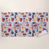 Kleurig patroon van muziekinstrumenten strandlaken (Voorkant)