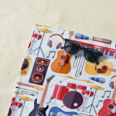 Kleurig patroon van muziekinstrumenten strandlaken (In situ)