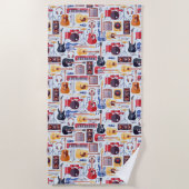 Kleurig patroon van muziekinstrumenten strandlaken (Voorkant)