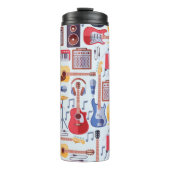 Kleurig patroon van muziekinstrumenten thermosbeker (Voorkant)